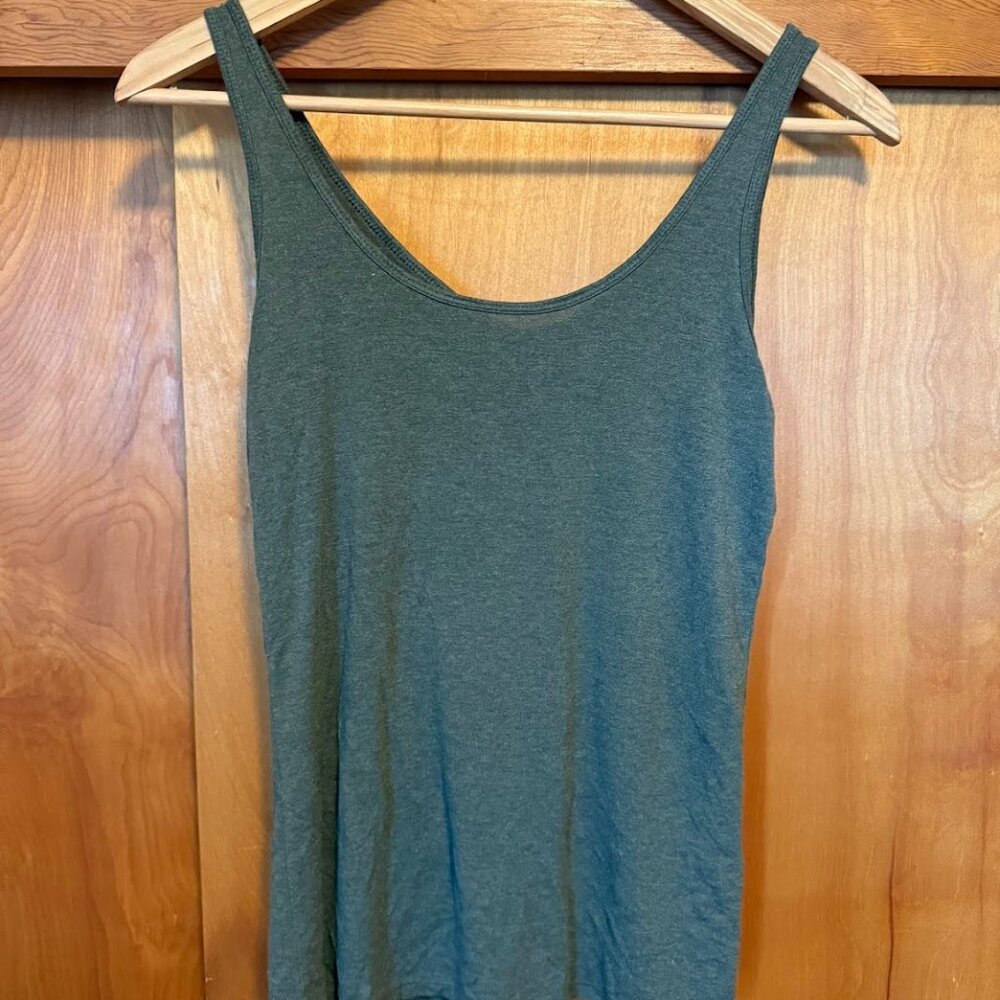 Reversible Olive Green V-Neck & Scoop Neck Tank Top